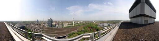 Duisburg, Silberpalais(Klöcknergebäude), Blick vom Dach nach SW